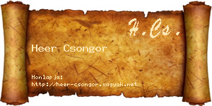 Heer Csongor névjegykártya